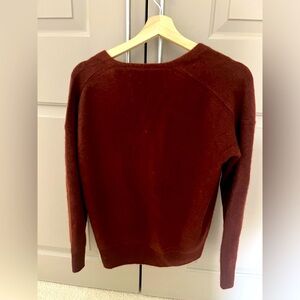 Vince boiled cashmere v neck dolman pullover sweater